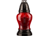 LA304 piros vagy fehér színű szív alakú üvegmécses 185 mm magas