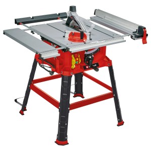 Einhell TC-TS 2225 U asztali körfűrész állvánnyal és asztalhosszabbítóval.