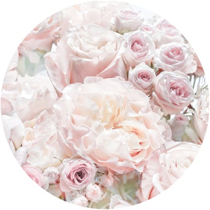 Komar nemszőtt fotótapéta Dot Pink and Cream Roses öntapadó átmérő 125 cm