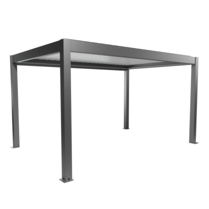 Biohort Pergola 4,5x3 m kvarc fehér színben, modern teraszfedés lamellákkal.