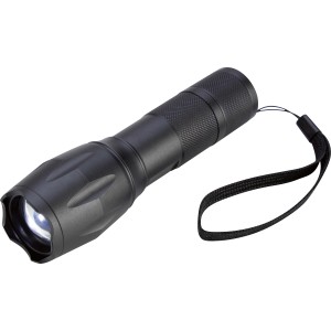 Fekete Aluline fokus5 LED-es zseblámpa csuklópánttal.
