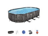 Bestway Espiritu medence szett 610 cm x 366 cm x 122 cm fahatású design Bestway Espiritu medence szett 610 cm x 366 cm x 122 cm fahatású design