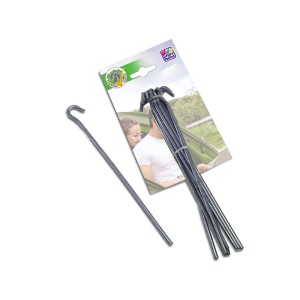 Horganyzott sátorcövek, 24 cm, 10 db-os csomag kempingezéshez és szabadtéri használatra.