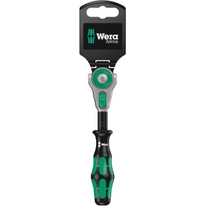 Wera Zyklop Speed racsni 8000 A SB 6,3 mm-es (1/4) meghajtással, racsnis kulcs zöld-fekete markolattal.