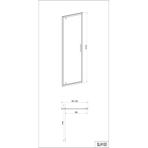 SANOSLIM pivot zuhanyajtó 100 x 200 cm króm