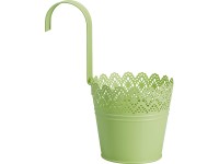 Dekoratív függő kaspó festett acéllemezből 11 cm x 19 cm többféle színben