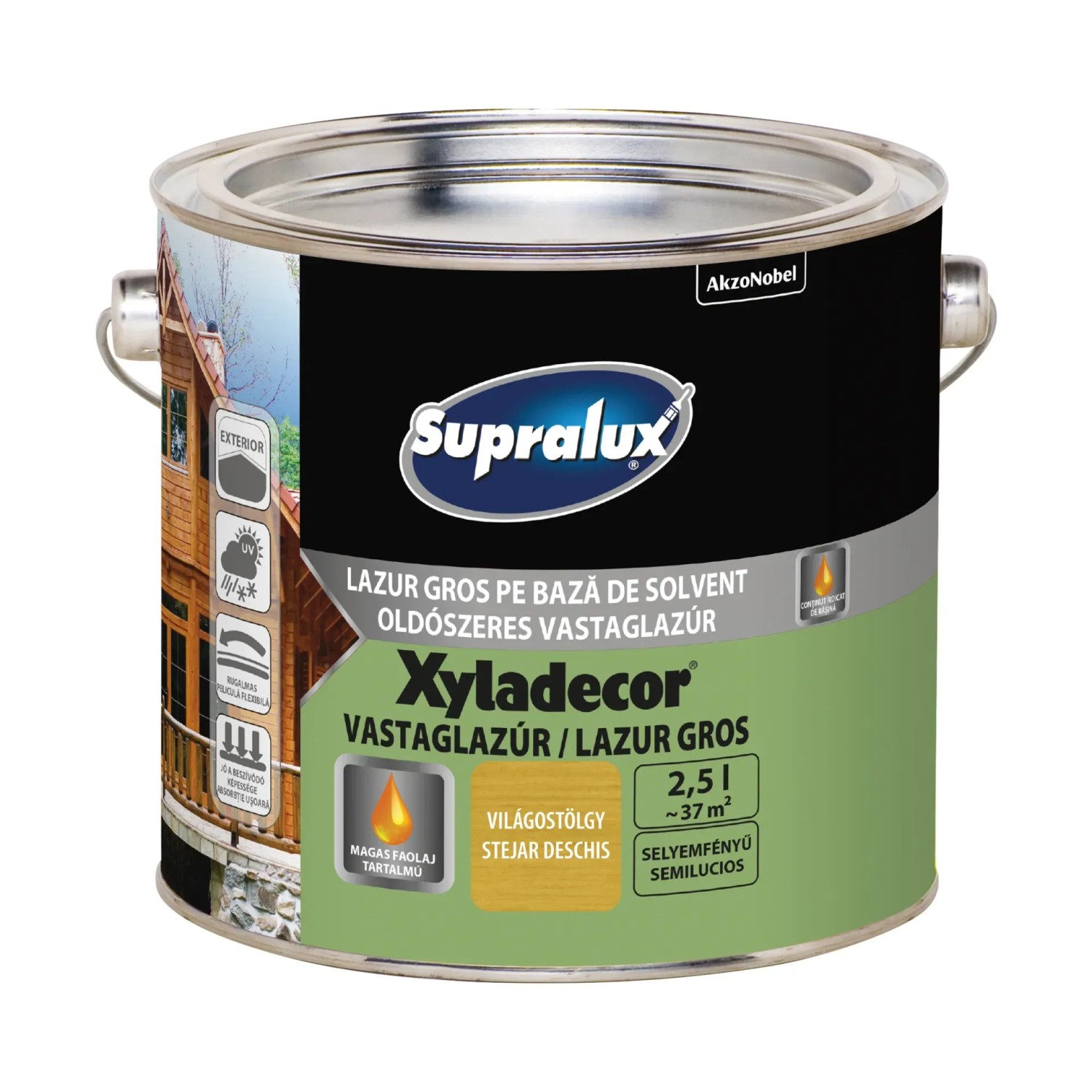Supralux Supralux Xyladecor oldószeres vastaglazúr világostölgy 2,5 l
