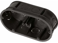 Kombinált készülékdoboz, 2-szeres, 150 mm x 60 mm, fekete, IP20 Kombinált készülékdoboz, 2-szeres, 150 mm x 60 mm, fekete, IP20