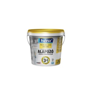 Héra Premium Latex beltéri festék, fehér falfesték vödörben.