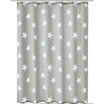 Kleine Wolke Nova zuhanyfüggöny 180 cm x 200 cm platinaszínű