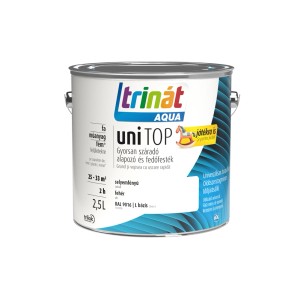 Trinát Aqua UniTop akril festék, fehér, 2,5 literes doboz.