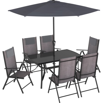 Travessa kerti bútorgarnitúra 8 részes alumínium szürke