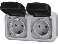 Nedvességálló kapcsolósorozat Basic kétszeres szürke Nedvességálló kapcsolósorozat Basic kétszeres szürke