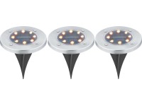LED-es napelemes talajba süllyeszthető lámpák 3 darabos készlet LED-es napelemes talajba süllyeszthető lámpák 3 darabos készlet