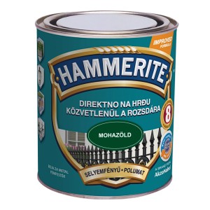 Hammerite fémfesték, mohazöld, közvetlenül a rozsdára.