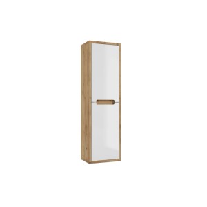 NOBU Magas szekrény kb. 40 x 139 x 29 cm 2 ajtóval arany tölgy/fehér magasfényű
