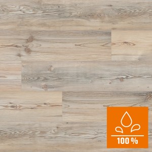 Vízálló Kaindl Proganic laminált padló, Maloja Prince fenyő, világos fa hatású erezettel.