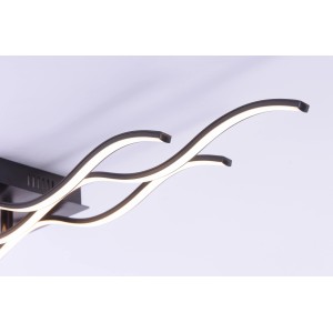 Modern, fekete Wave LED mennyezeti lámpa, 97,5 cm széles, stílusos világításhoz.