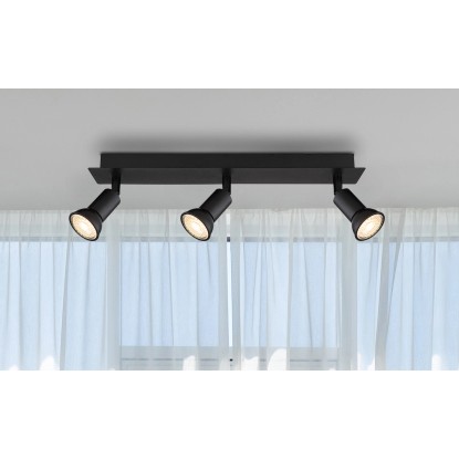 Globo Drew spotlámpa 3 izzós fekete matt 400 mm x 60 mm x 90 mm