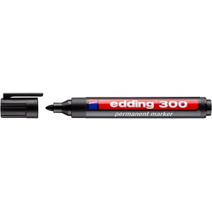 Fekete Edding 300 permanens marker levett kupakkal.