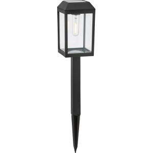 Fekete Pandino szolár LED kerti lámpa lámpás kivitelben, 50 cm magas, kertbe és teraszra.