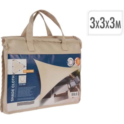 Napvitorla 3 m x 3 m x 3 m krém színű poliészter