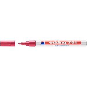 Rózsaszín Edding 751 festékmarker levett kupakkal.