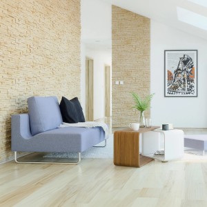 Nappali Stegu Sydney Beige falburkolattal. Mediterrán hangulat természetes kőhatással.