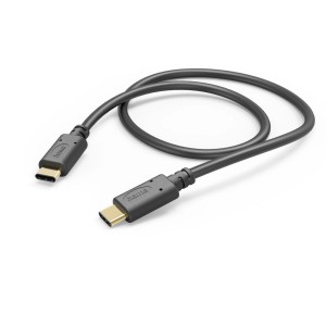 Fekete Hama USB-C - USB-C töltőkábel, 1 m hosszú.