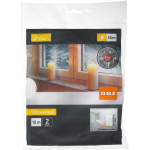 OBI Habajtó/ablaktömítés, fehér, 1-5 mm rés, 10 m tekercs.