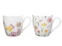 Boltze jumbó bögre Tulip 2-féle változatban 10 cm x 10 cm x 14 cm krémszínű