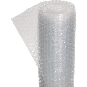 Buborékfólia tekercs, 1 m x 5 m, átlátszó, törékeny tárgyak védelmére.