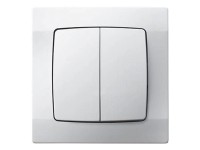 Káró 106x2 dupla alternatív kapcsoló komplett fehér