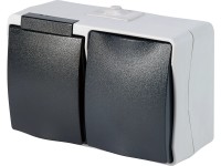 Nedves helyiségekben használható kapcsolókombináció IP44 szürke Nedves helyiségekben használható kapcsolókombináció IP44 szürke