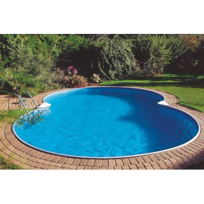 Acélfalú medence szett Calypso beépíthető medence 525 cm x 320 cm