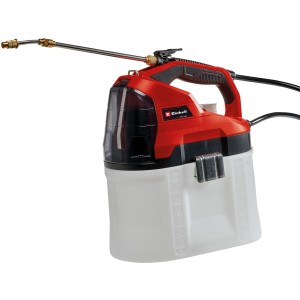 Einhell GE-WS 18/75 Li-Solo akkus nyomáspermetező átlátszó tartállyal és rozsdamentes acél szórófejjel.