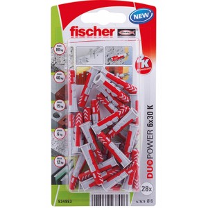 Fischer Duopower 6x30 K NV tiplik, piros/szürke, 28 darabos bliszterben