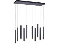 Just Light. Bruno LED-es függőlámpa 10 izzóval fekete 89 cm x 120 cm