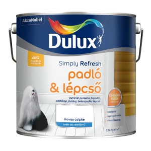 Dulux Simply Refresh Padló & Lépcső padlófesték doboza, Havas csipke színben.