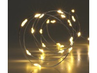 Ezüst vezetékes fényfüzér 160 db melegfehér LED-del