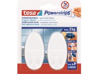 tesa Powerstrips nyom nélkül eltávolítható ovális akasztó fehér 2 db 4 ragasztó tesa Powerstrips nyom nélkül eltávolítható ovális akasztó fehér 2 db 4 ragasztó
