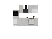 Flex-Well Exclusiv minikonyha Lund 280 cm fényes világosszürke-füstszürke Flex-Well Exclusiv minikonyha Lund 280 cm fényes világosszürke-füstszürke