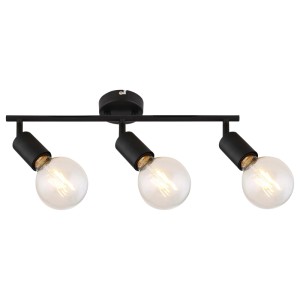 Rábalux Lamar beltéri Spotlámpa matt fekete E27 3x MAX 40W