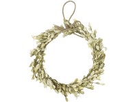 Szárított virág koszorú puszpáng kőzöld