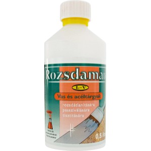 Rozsdaeltávolító vas- és acéltárgyakhoz, 0,5 literes flakon.