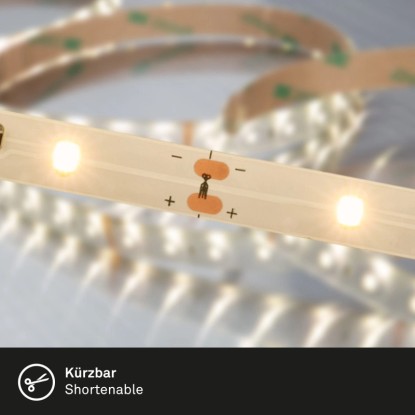 Rugalmas, vágható LED szalag meleg fehér fénnyel és USB csatlakozóval. Ideális indirekt világításhoz.