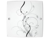 Rábalux Elina mennyezeti lámpa szögletes 30 cm x 30 cm fekete - fehér