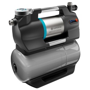 Gardena 5600 Silent Comfort házi vízmű: Szürke és fekete elektromos szivattyú.