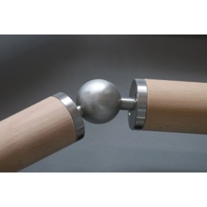 Rozsdamentes acél V2A végzáró elem csuklóval 40 mm-es fa korláthoz. Tartozékok lépcsőkhöz és korlátokhoz.