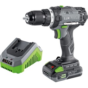 LUX akkus fúró-csavarozó készlet A-BS-20 akkumulátorral és töltővel.